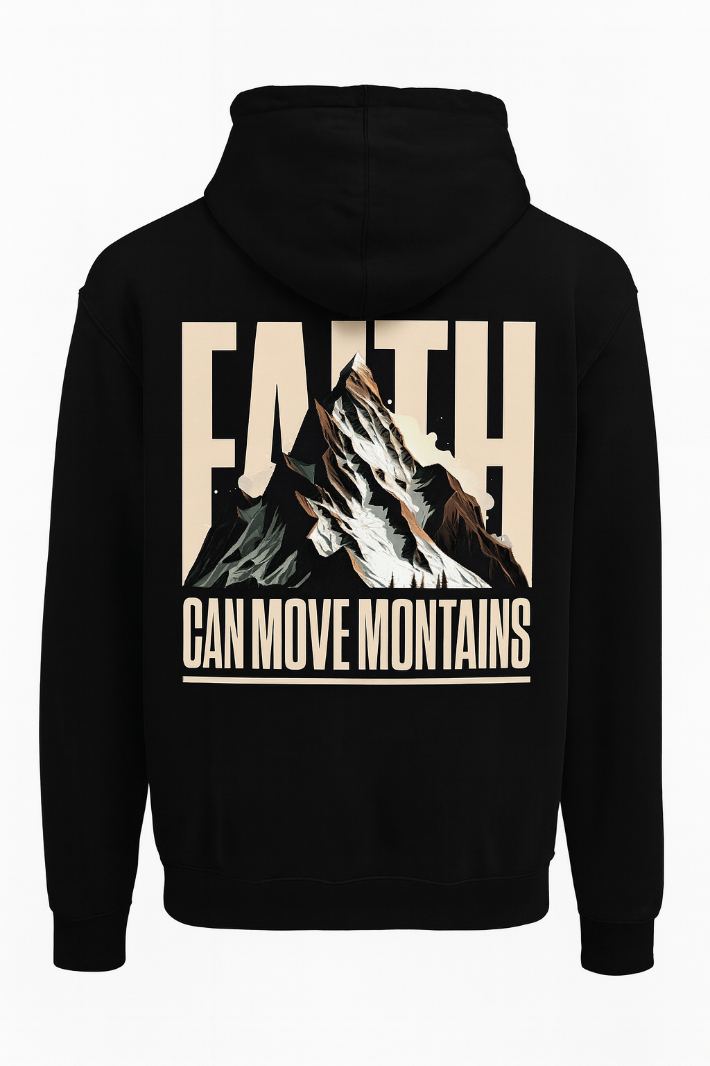 Faith Can Move Mountains Black Hoodie