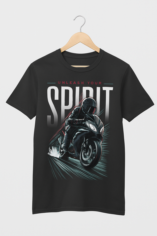 Spirit Men's round neck black t-shirt