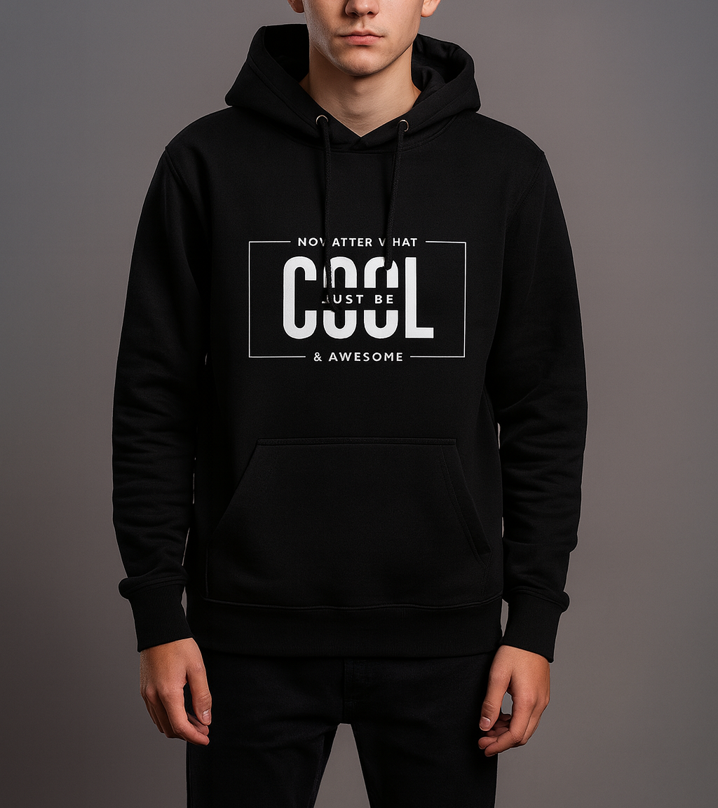 Just Be Cool Black Graphic Hoodie