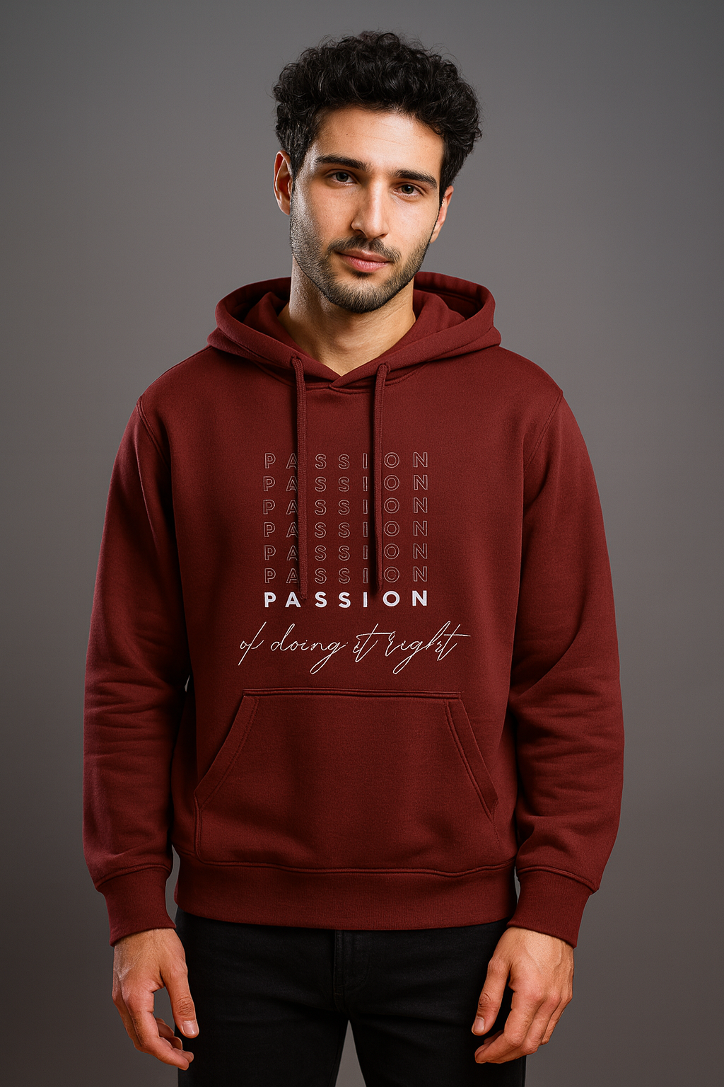 Passion Script Maroon Hoodie