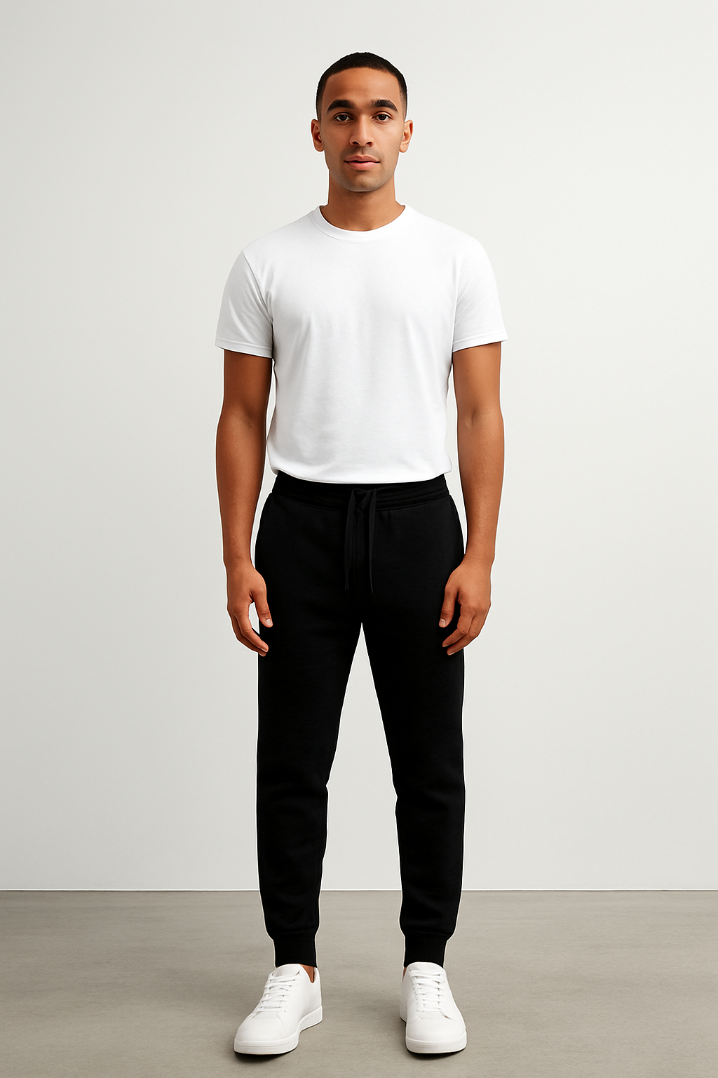 Classic Black Joggers – Premium Cotton Looper