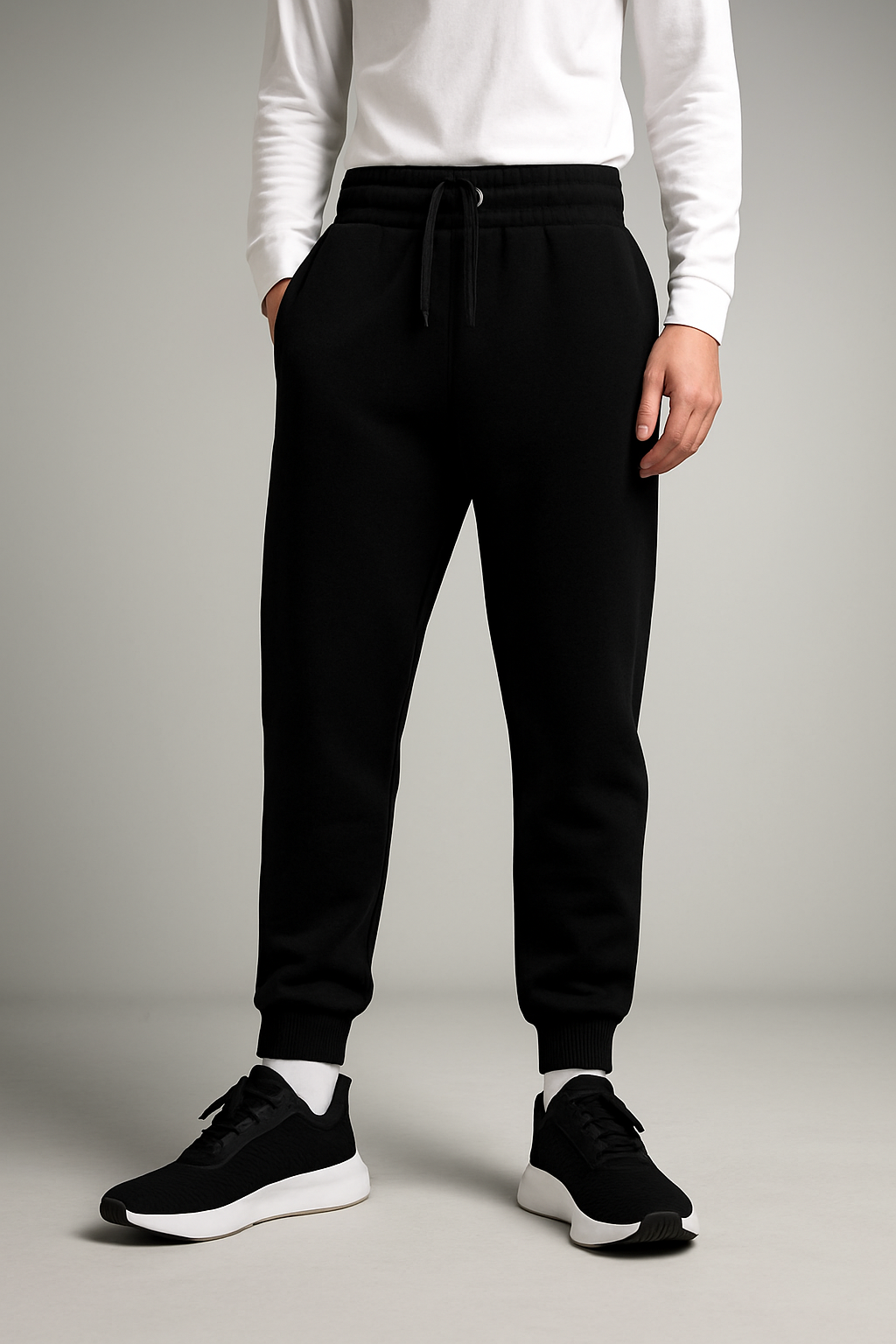 Classic Black Joggers – Premium Cotton Looper