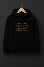 "Believe In Yourself" Minimal Motivational Black Hoodie
