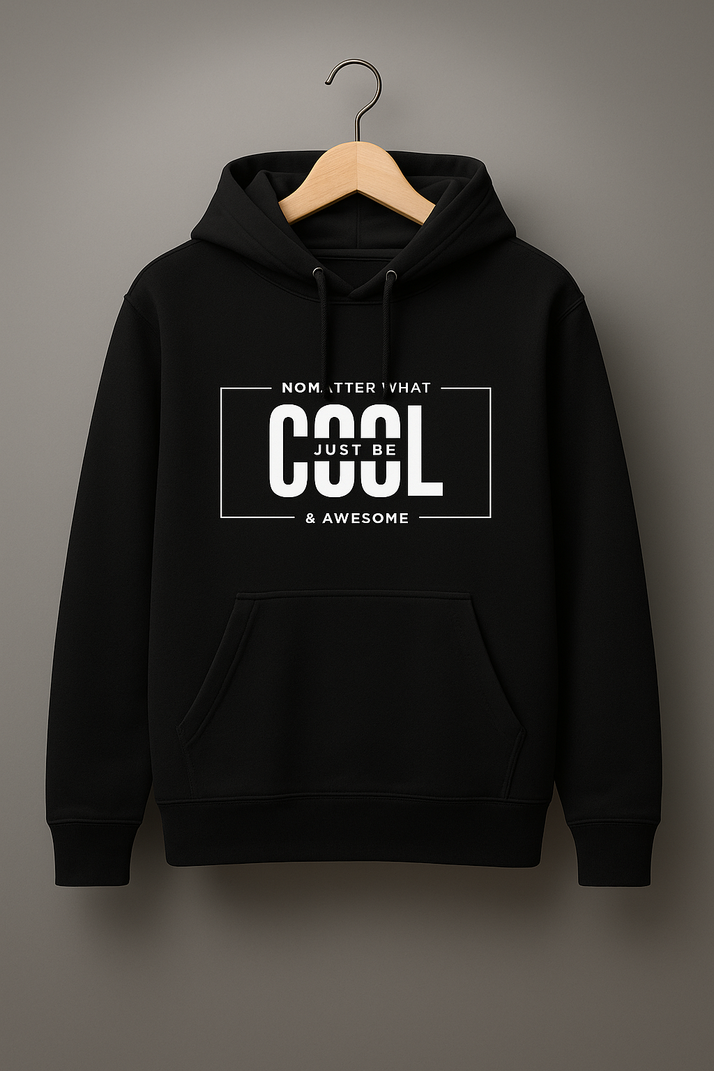 Just Be Cool Black Graphic Hoodie