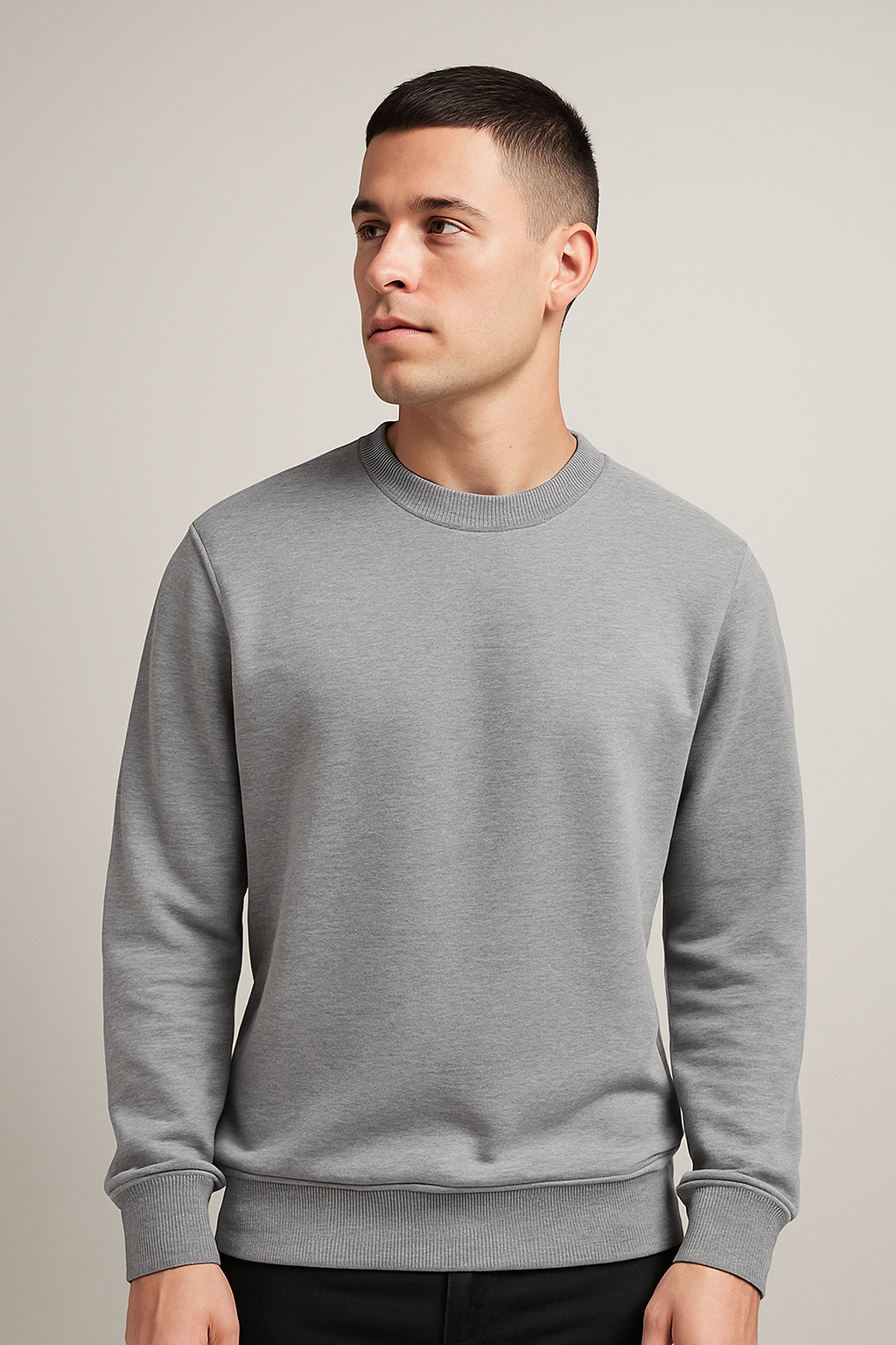 Melange Grey Oversized Sweatshirt
