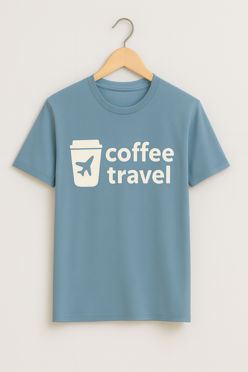 Coffee Travel Graphic T-Shirt – Surf Blue