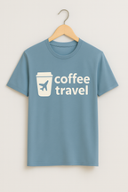 Coffee Travel Graphic T-Shirt – Surf Blue