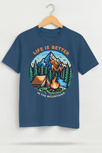 Life is Better in the Mountains – Smoke Blue Adventure Tee