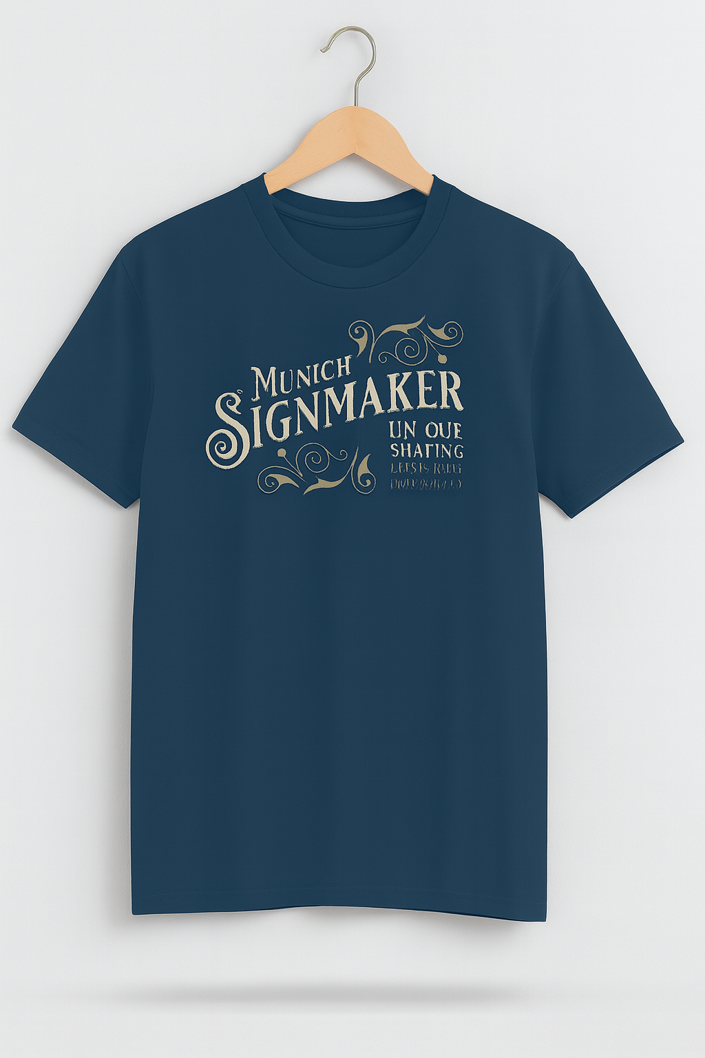 Munich Signmaker – Vintage Typography Navy T-Shirt