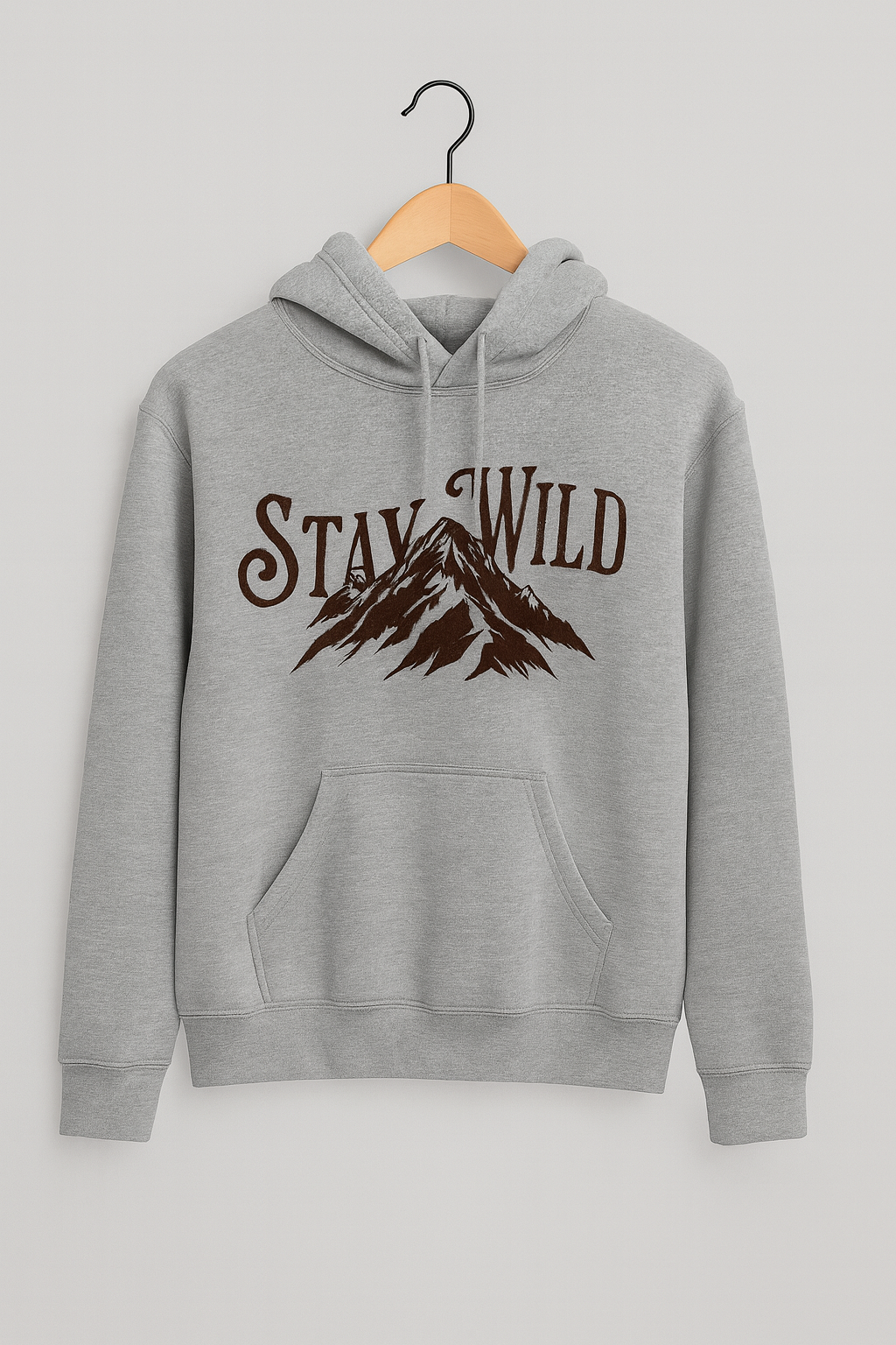 Stay Wild Melange Grey Hoodie