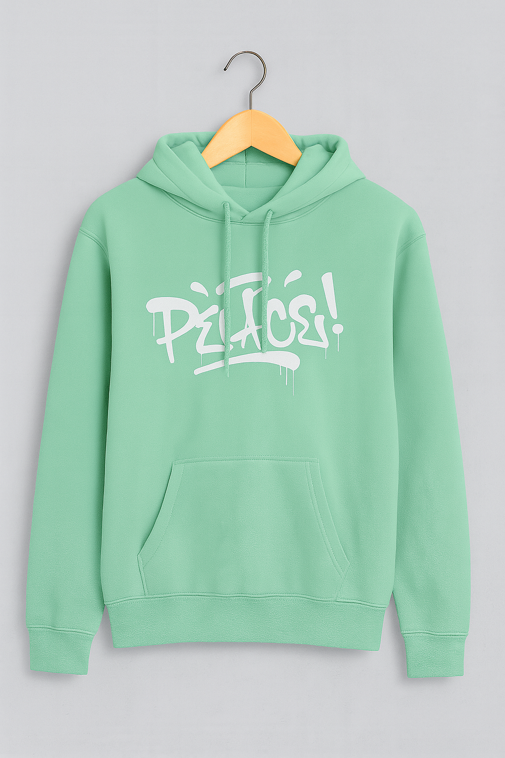 Peace Graffiti Mint Green Hoodie