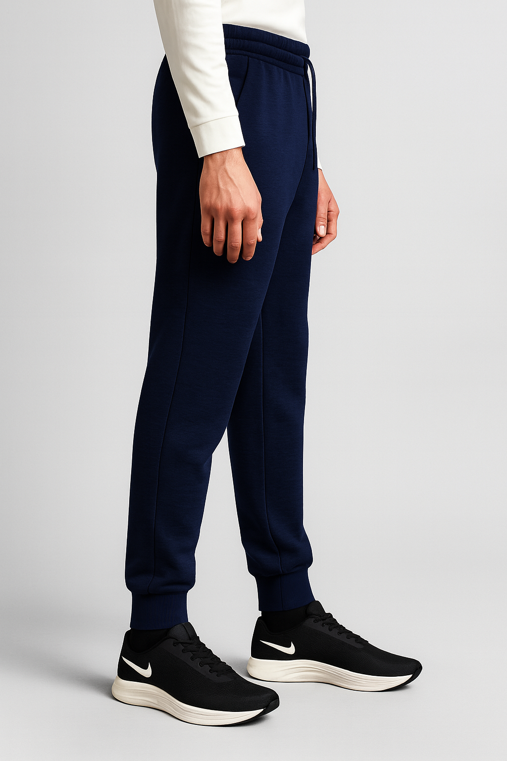 Dark Navy Blue Joggers – Premium Cotton Looper