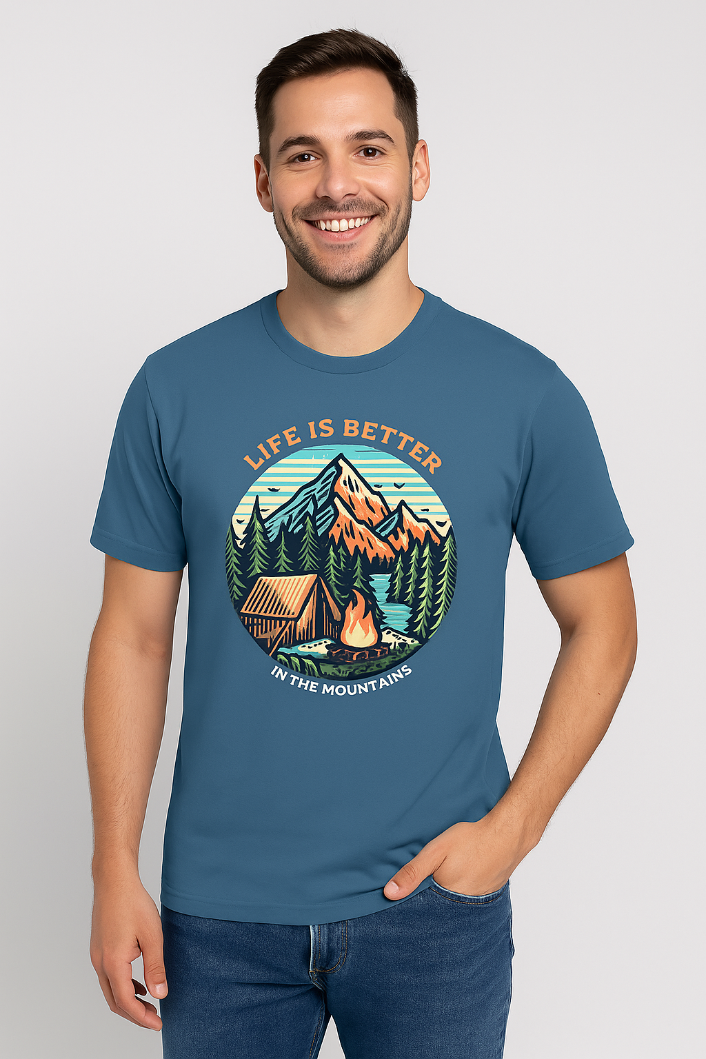Life is Better in the Mountains – Smoke Blue Adventure Tee