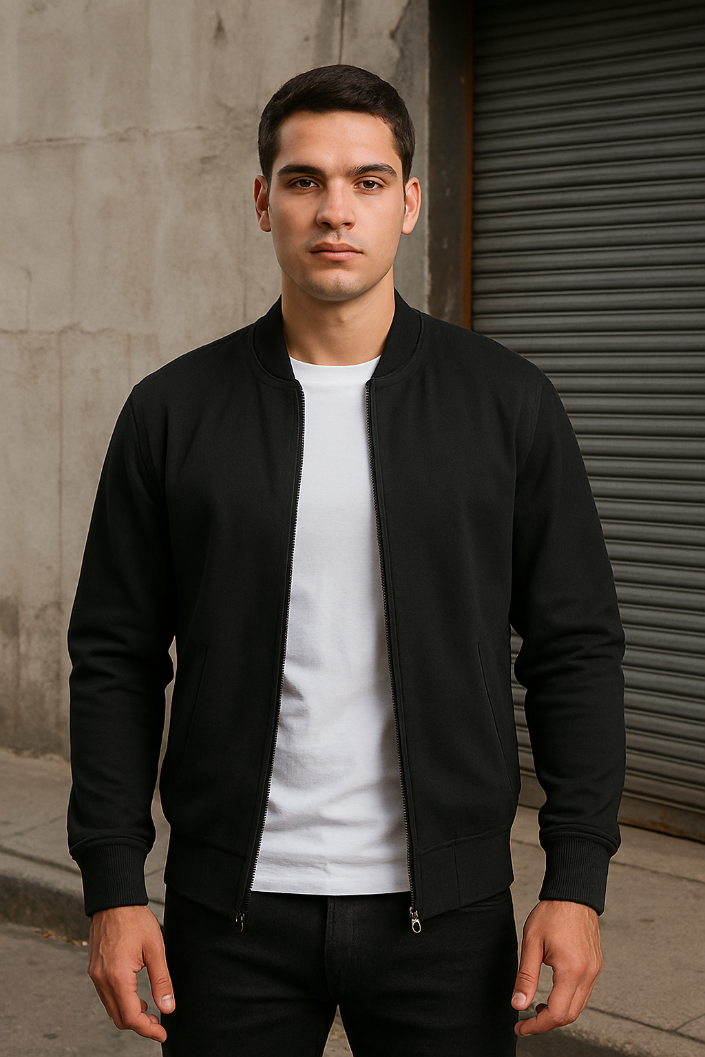 Classic Black Bomber Jacket