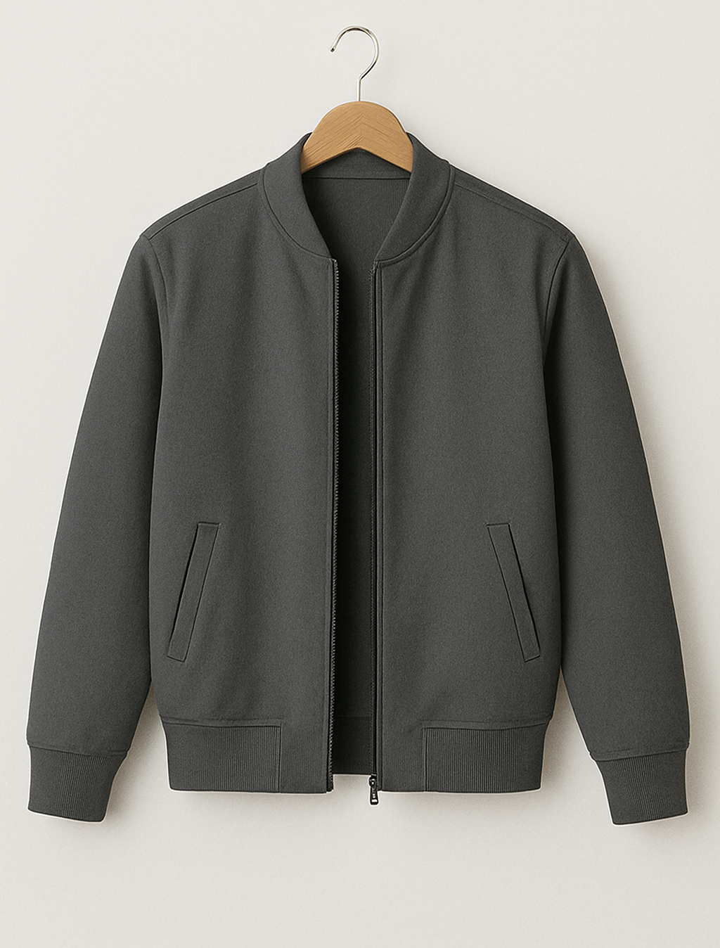 Classic Charcoal Grey Bomber Jacket
